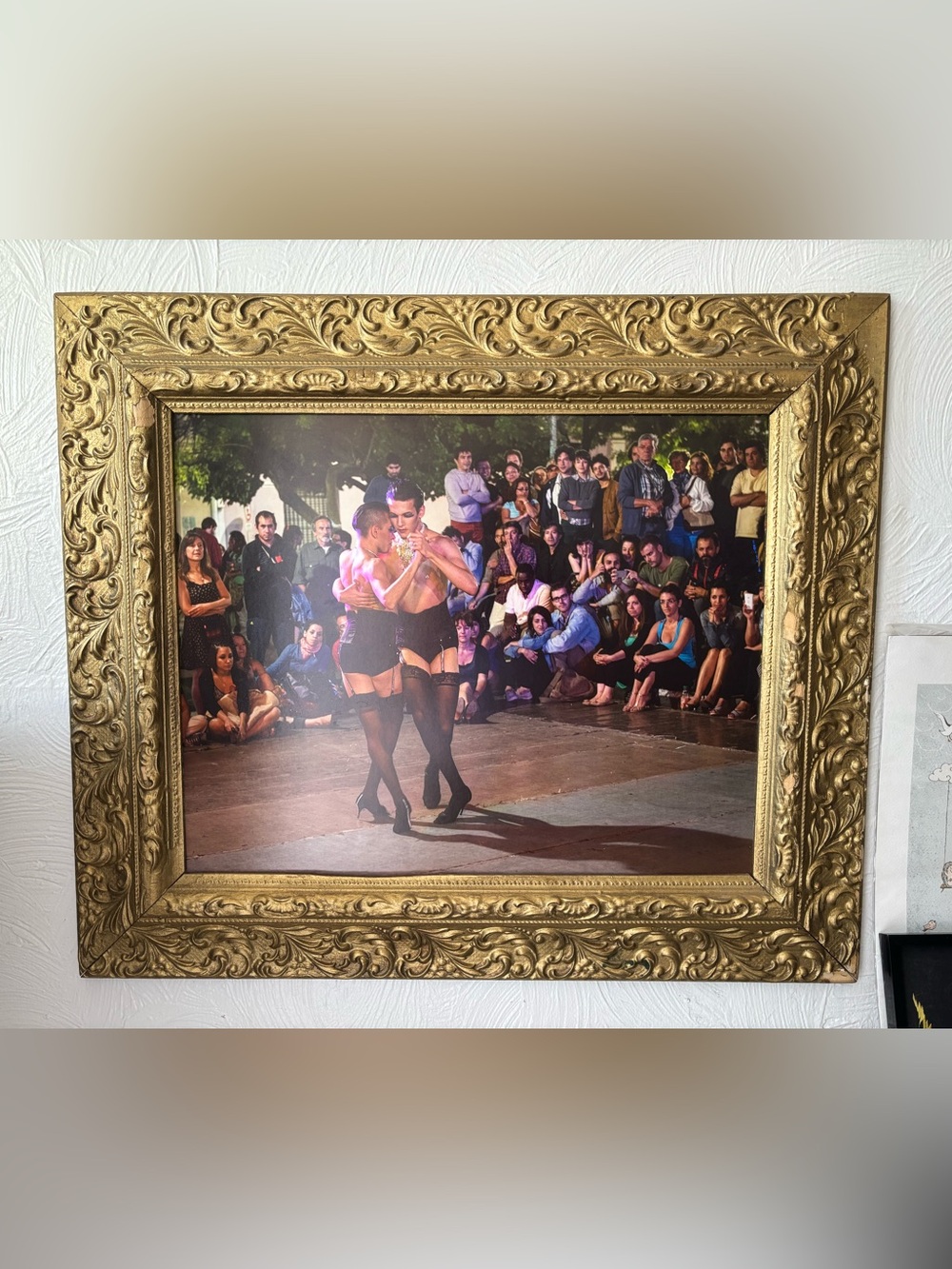 Gold Ornate Frame Wall Art Photograph - Tango Dance Scene